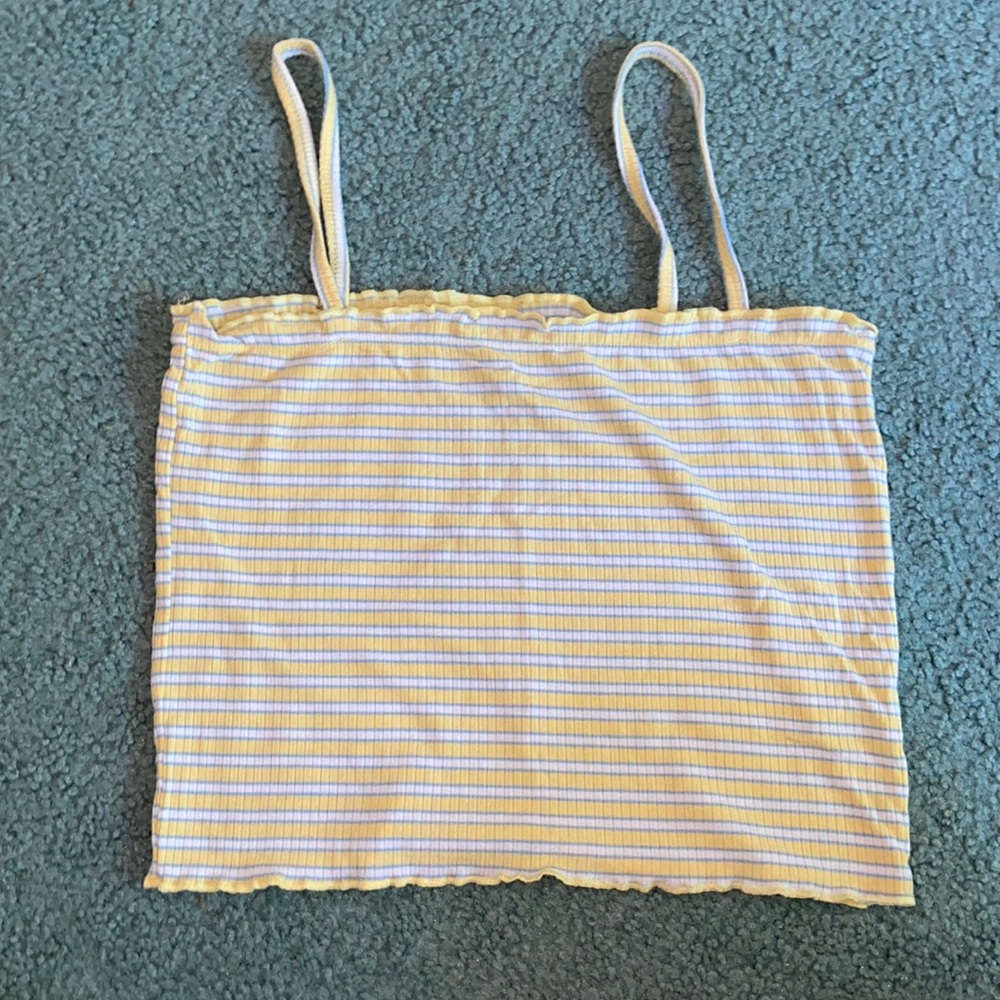 Blue Yellow & White Striped Tank wSpaghetti Straps